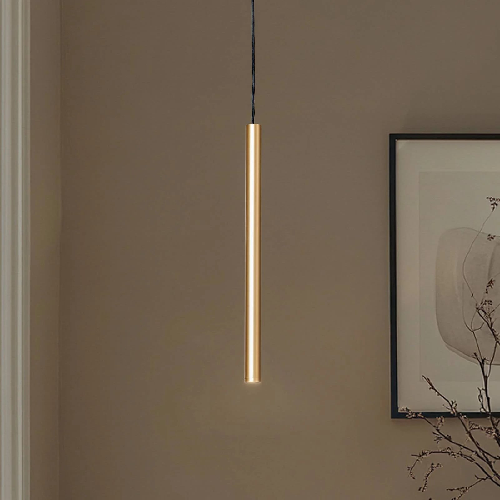 Argon Hanglamp Rulo, goud/messing, metaal, rond, LED warm wit