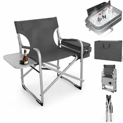 Campingstuhl mit Kühltasche Schwarz