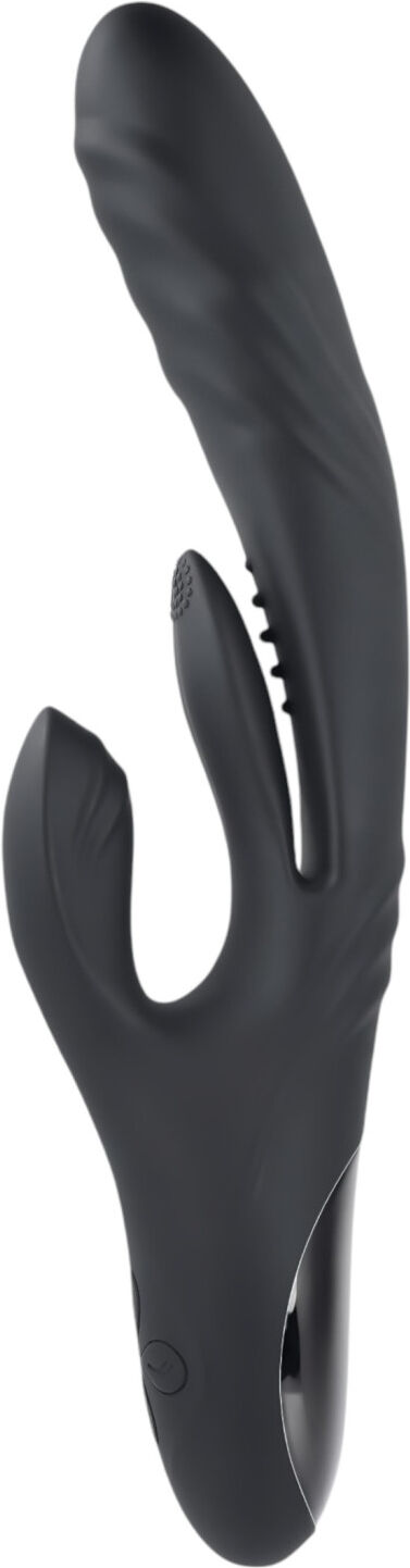 Playboy Rapid Rabbit - rechargeable rabbit vibrator (black)