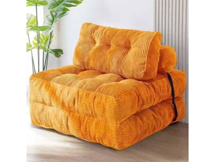 jinjindian Vakuumkomprimiertes faltbares Schlafsofa – modernes Stoffdesign Stilvolles, platzsparendes Schlafsofa mit hochdichtem Schaumstoff for Komfort.(Orange)