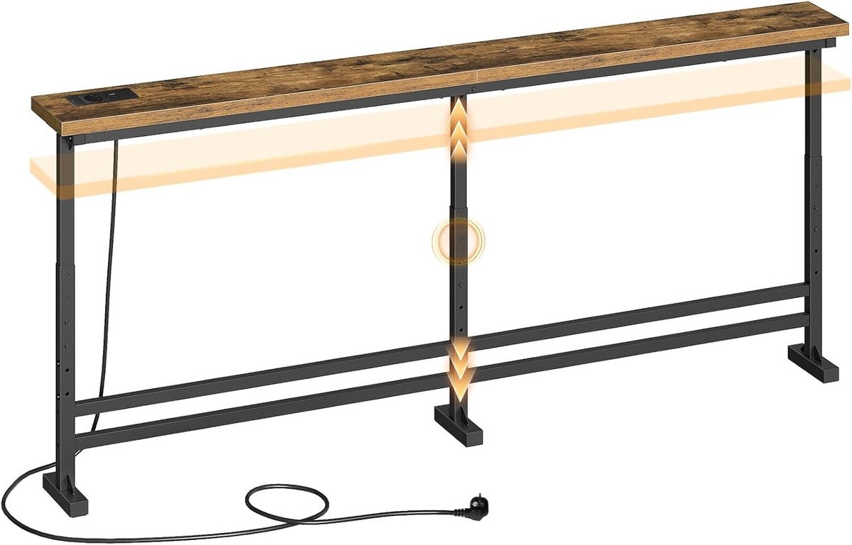 Smalle Console Tafel voor Hal, Entree en Woonkamer in Vintage Bruin-Zwart