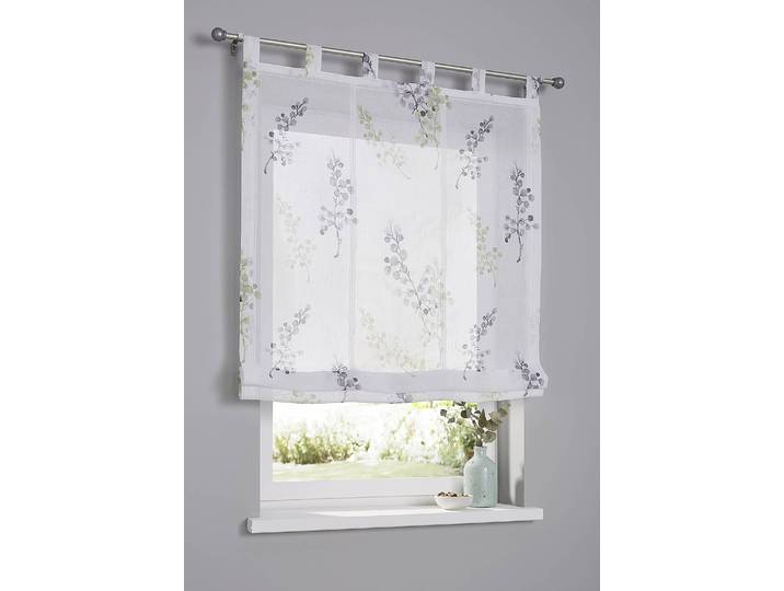 Store bateau Danny avec passants 45 x 140cm Blanc/Vert