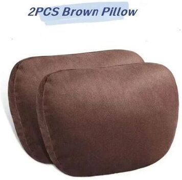 Inspired Finds Universal Memory Foam Car Neck Pillow Headrest Cushion 2pcs Brown