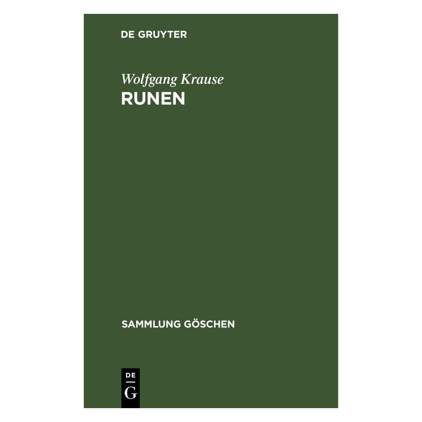 De Gruyter Krause:Runen (Deutsch, Hardcover, Wolfgang Krause) (67777917)