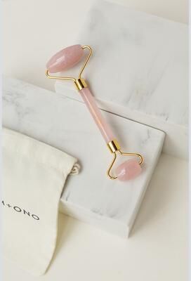KIM + ONO Stone Facial Roller   Gemstone Face Roller: Rose Quartz or Jade - rose quartz