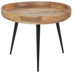 COUCHTISCH Mangoholz hellbraun/schwarz 49 cm Edna