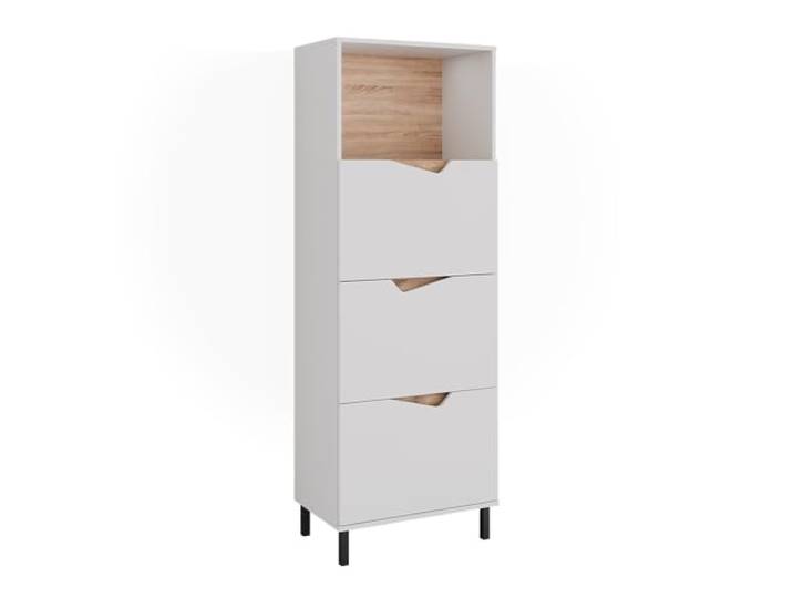 Vicco Kommode Marelle, Weiß/Artisan, 60 x 169.5 cm mit 4 Fächern, zur Aufbewahrung von Kleidung und Haushaltsgegenständen
