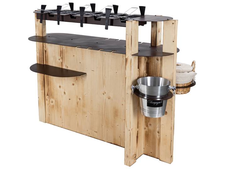 Nouvel Raclette Bar  Cross  59-teilig, Holz, braun - Material: Stahl