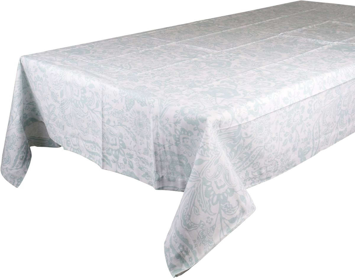 Linen & More Tafelkleed Paisley Flower Textiel Harbour Groen 140 x 250 cm