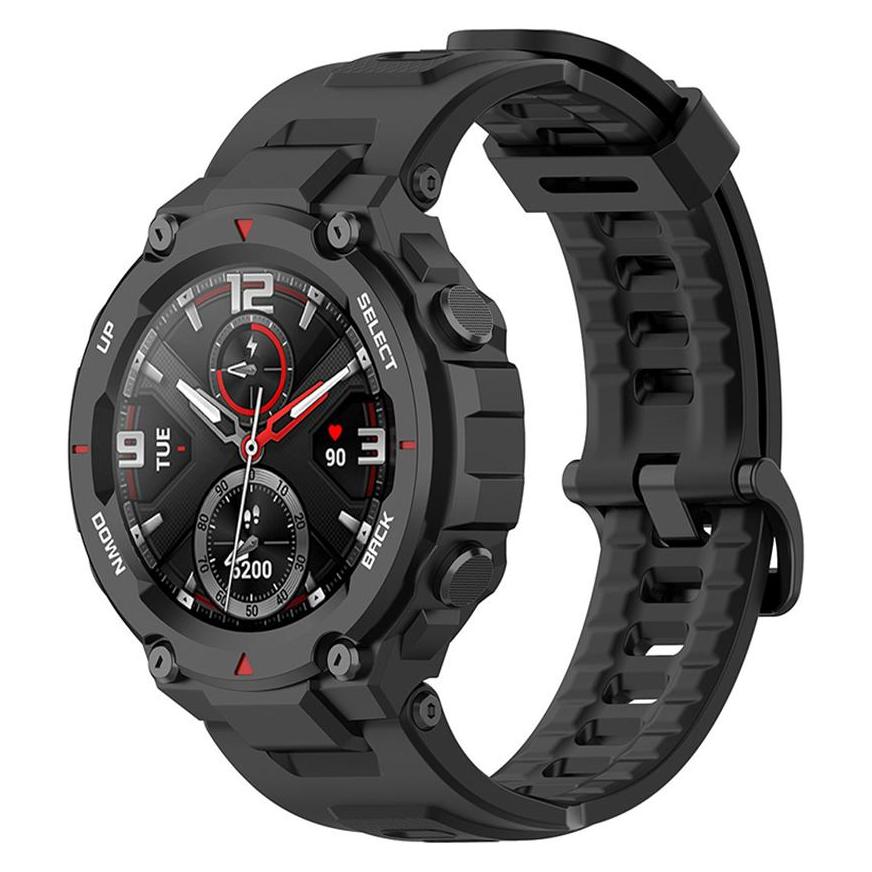 Techsuit - Watchband (W067) - Amazfit T-Rex / T-Rex Pro - Black (Silicone, TPU) (56361831)