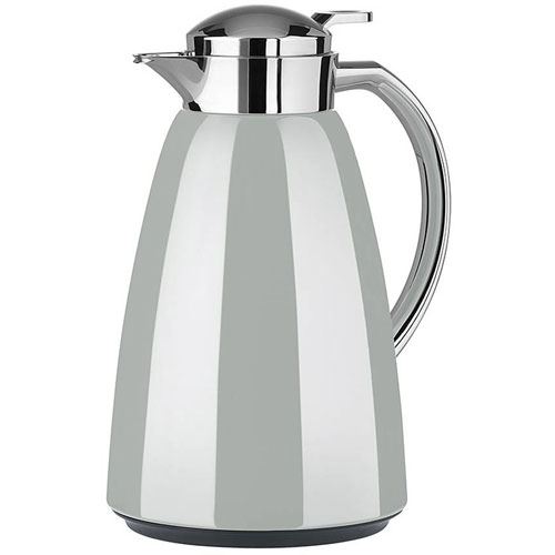 Emsa Campo Isolierkanne, 1 Liter (hellgrau/edelstahl, QUICK TIP Verschluss)