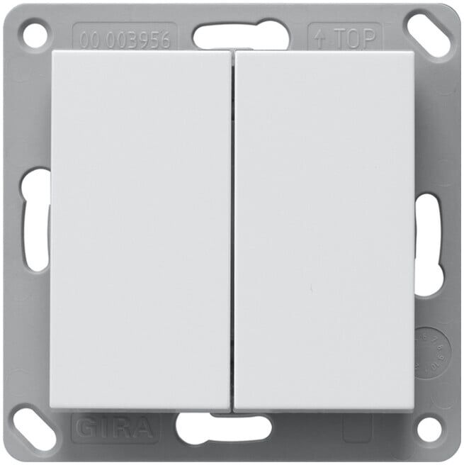 Gira Émetteur mural radio sans pile 2 boutons blanc pur 242203 (242203)