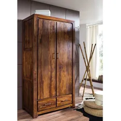 Garderobe Sheesham 100x61x200 braun lackiert METRO LIFE #117
