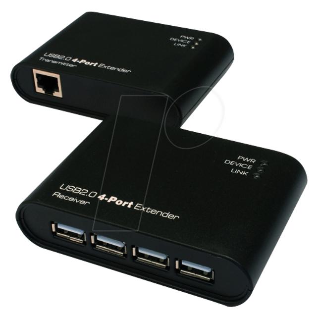 Exsys EX-1445 Network transmitter & receiver Schwarz Netzwerk-Erweiterungsmodul (EX-1445)
