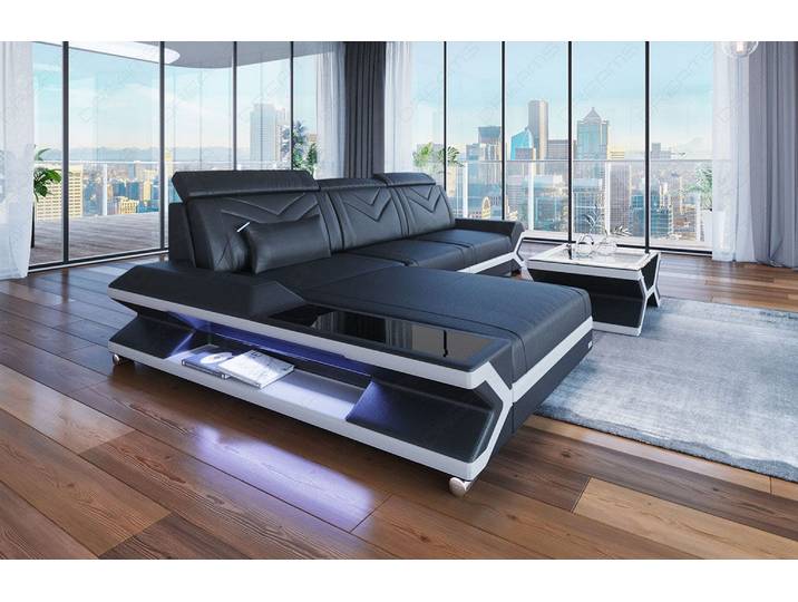 Ecksofa Napoli L-Form aus Leder