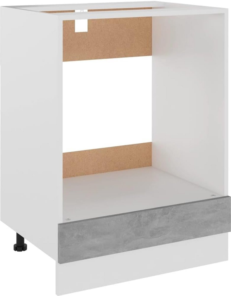 Beton grijze wandkast voor in de keuken of badkamer met plank