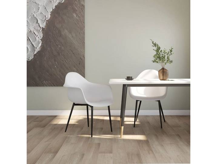 furnicato Esszimmerstuhl Esszimmerstühle 64 x 59 x 84 cm Weiß (2 St), Ergonomische Küchenstühle mit stabilen Metallbeinen für Wohnraum