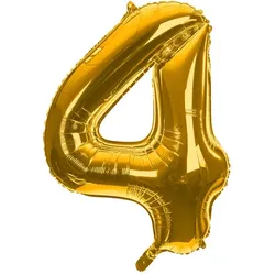 Folienballon "4", gold, 86 cm
