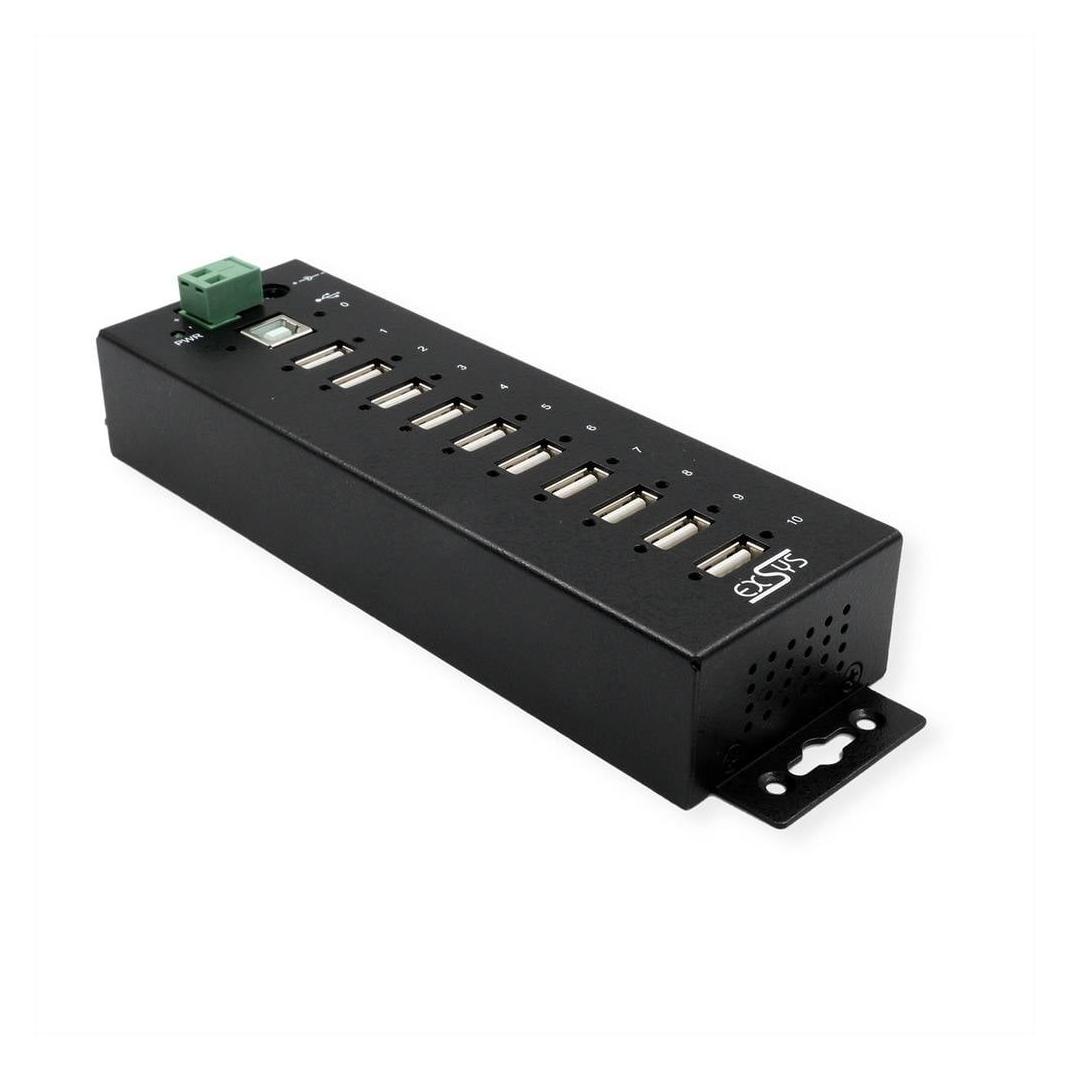 Exsys Industrial USB 2.0 Hub 10-Port (USB-B, 10 Ports) (EX-1170HMVS)