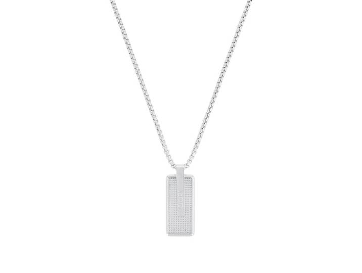 JOOP! Kette mit Anhänger Edelstahl Herren Halsschmuck, 50+5 cm, Silber, Kommt in Schmuck Geschenk Box, 2039794