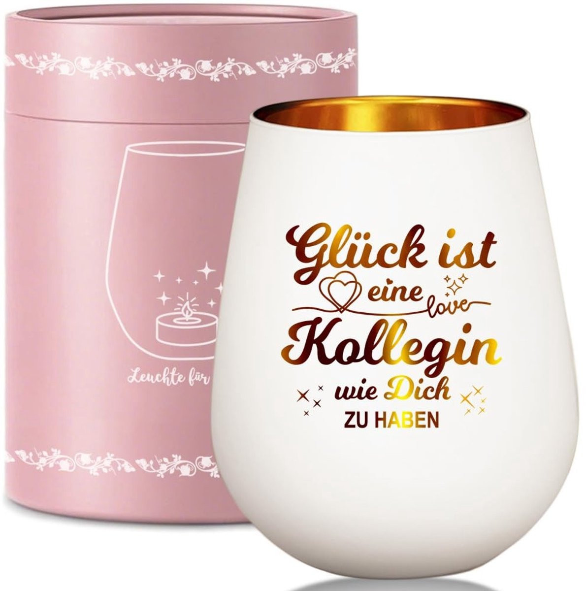 Dailygoods Windlicht van Glas met Geschenkdoos - Theelichthouder voor Volwassenen