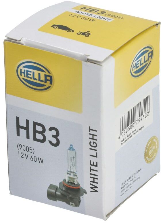 Hella Lampadina Halogen HB3 WHITE LIGHT 12V, 60W, 1 pezzo