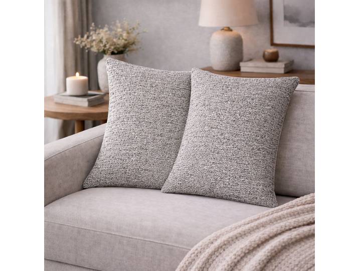 Coussin décoratif Fjella ensemble de 2 Gris/Gris 50 x 50cm Polyester