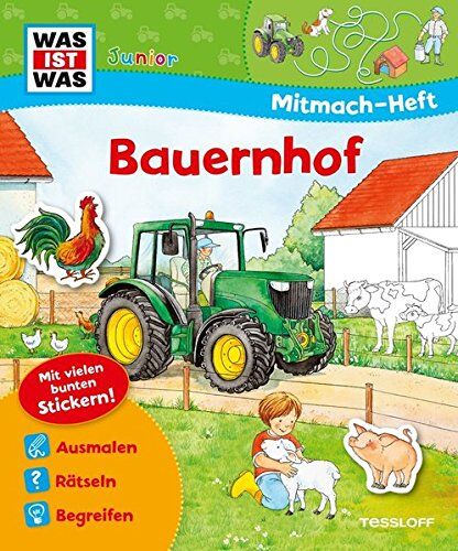 Sabine Schuck - Mitmach-Heft Bauernhof: Bauernhof-Rätsel, Sticker, Ausmalseiten, Erstlesegeschichte (WAS IST WAS Junior Mitmach-Hefte) - Preis vom 13.10.2026 11:25:28 h