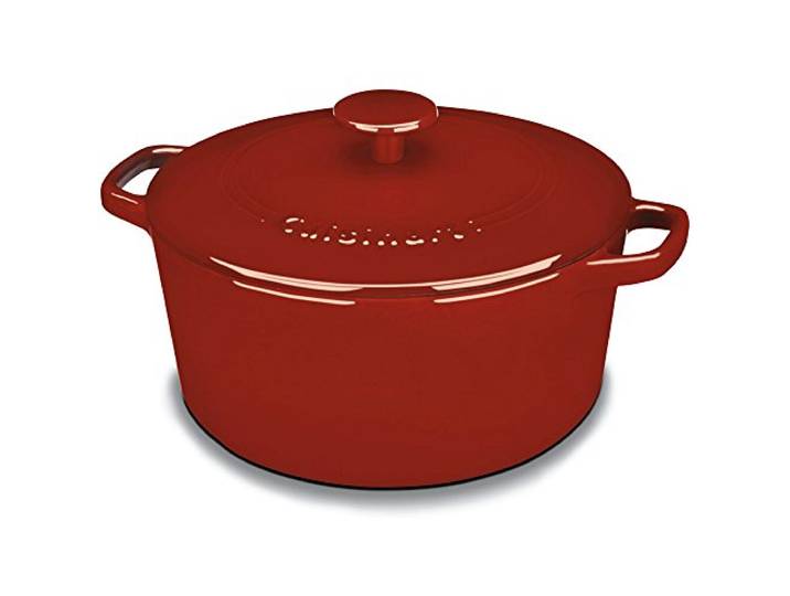 Cuisinart Chef's Classic Schmortopf aus emailliertem Gusseisen, rund, mit Deckel, 5 l, Kardinalrot