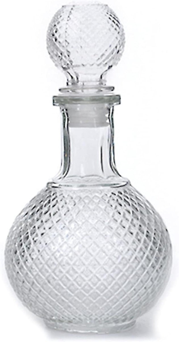 Transparante glazen karafel met afsluitbare dop voor het serveren van dranken, 1000 ml