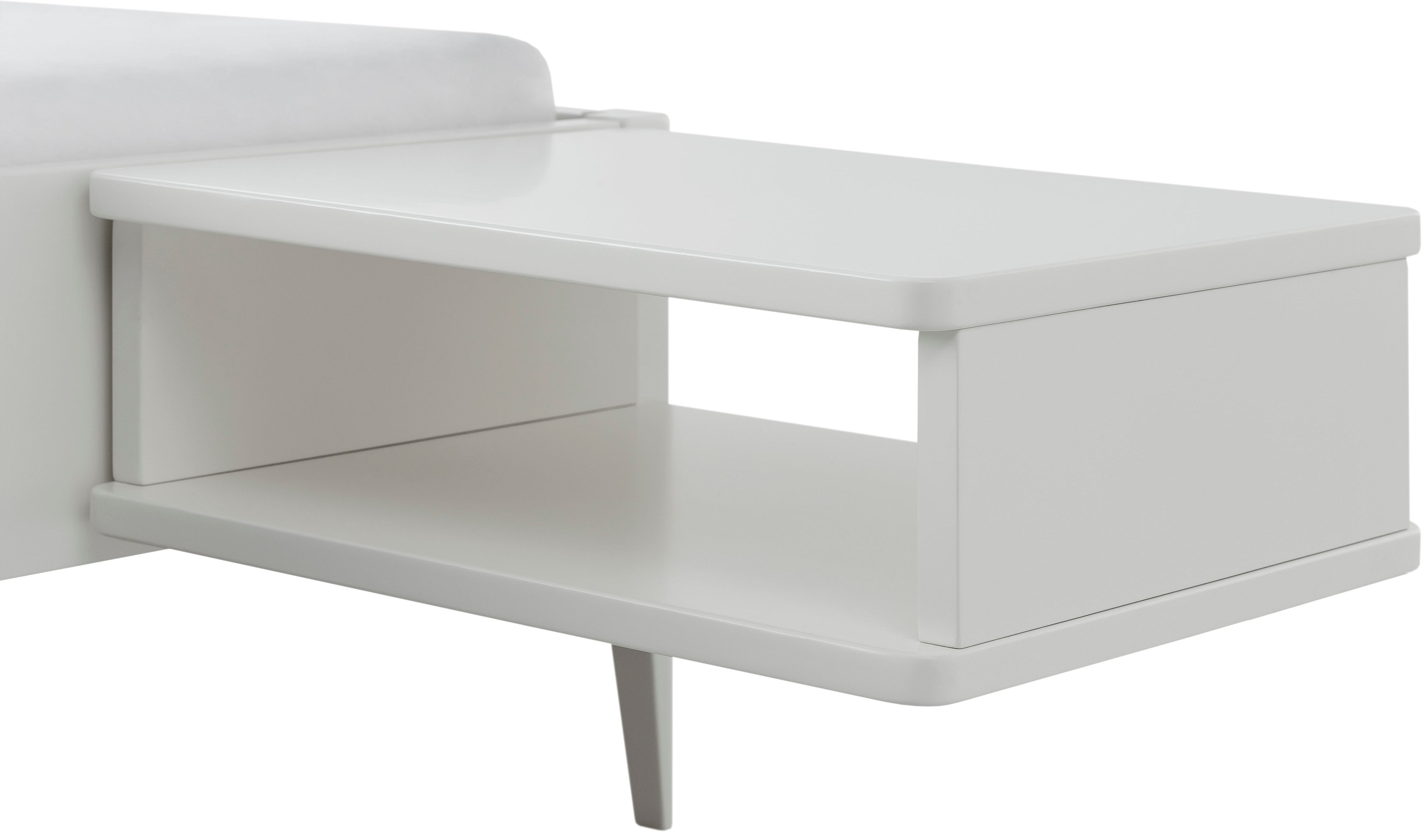 Nachtkonsole HASENA "Seva", weiss (weiß), B:48cm H:16cm T:38cm, Massivholz, Sideboards, Nachtkonsole weiß B/H/T: 48cm x 16cm x 38cm, Buche