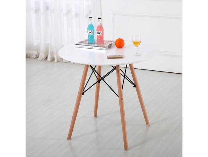 Table basse ronde style scandinave blanc - HOMBUY - 70 * 70cm