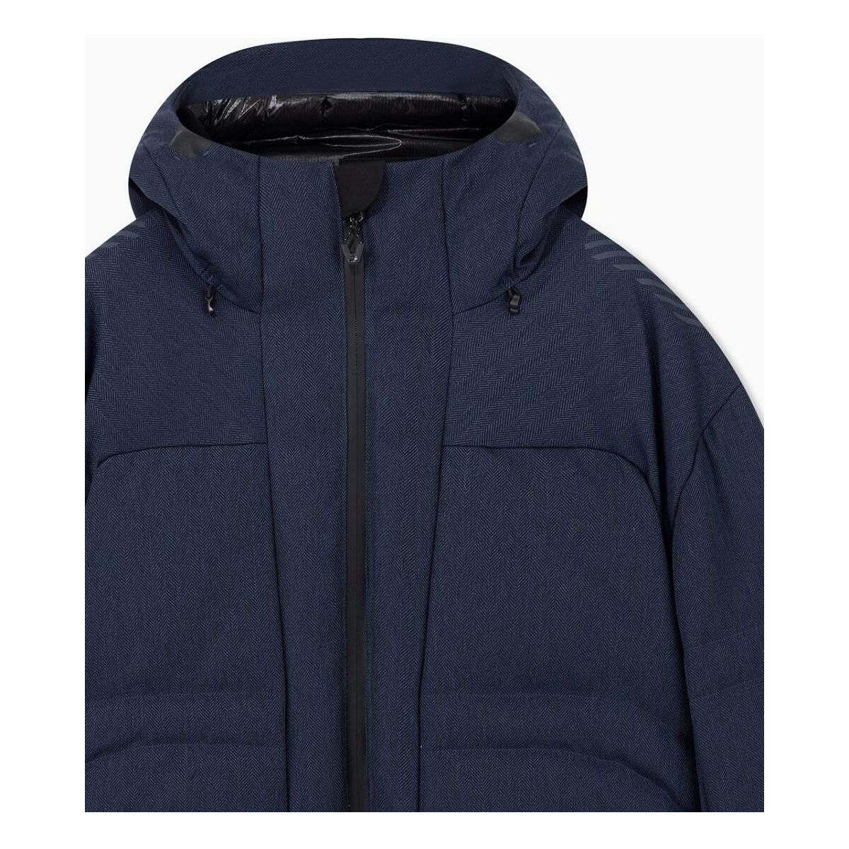 EA7 Ski M Elitary Fashion Down Jacket - Ski M Elitary Fashion Down Jacket fancy blue herringbone (FB119) M 7M001962 AF24906-FB119-M