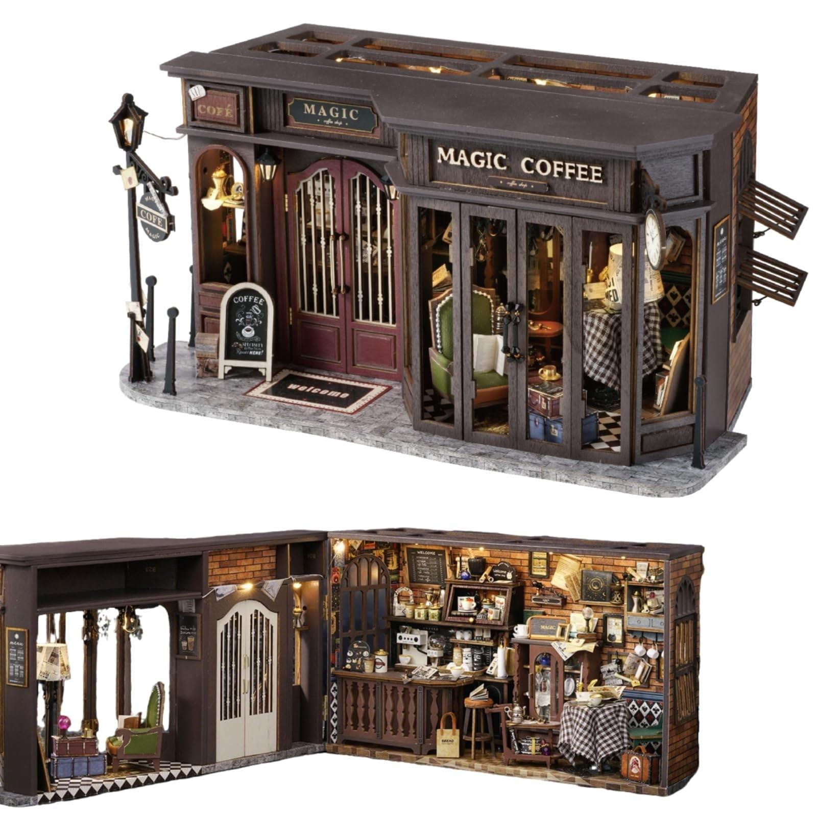 Merkloos DIY Miniatuur Poppenhuis Bouwset van Hout voor Creatieve Projecten