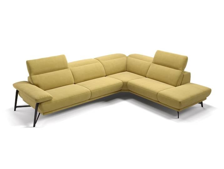 Stoff Wohnlandschaft Ecksofa BIANCO