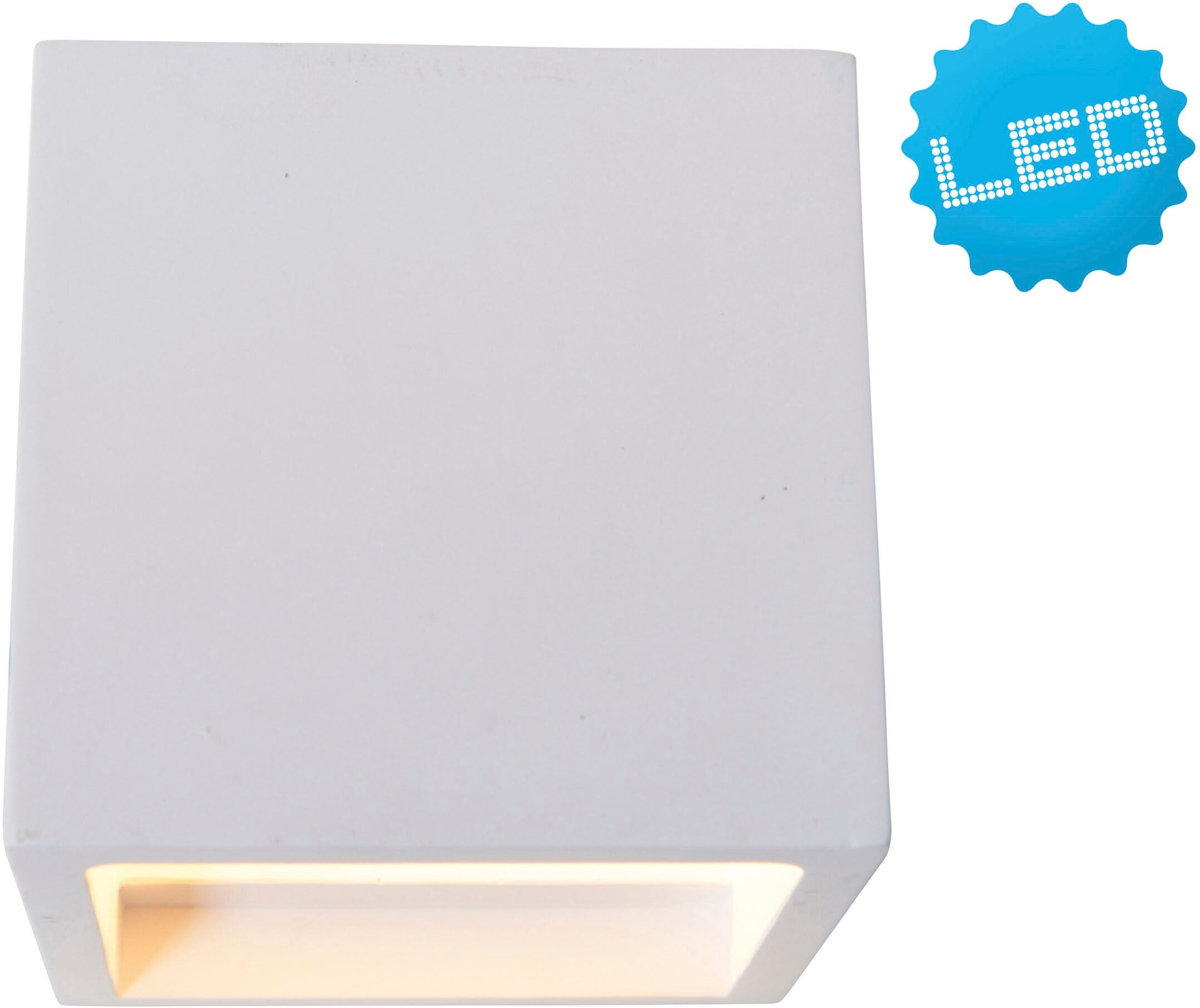 NÄVE LED Wandleuchte "Wanna", weiß, 1, H: 11,5cm, 1 Stk., Leuchten, incl. 2x 3W Cree xp LED, l: 11,5cm, b: 11,5cm, h: 11,5cm, Gips, weiß, LED Wandleuchte