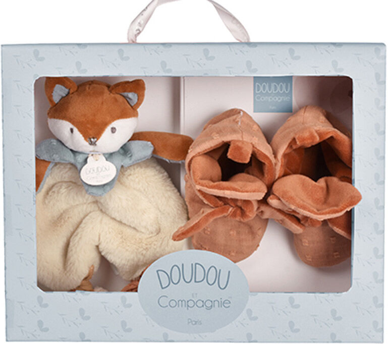 Coffret Timo doudou et chaussons - Doudou et compagnie