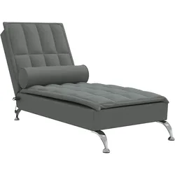 Décoshop26 - Chaiselongue für Indoor-Massagen mit Kissen in dunkelgrauem Stoff DEC026149 DEC026149