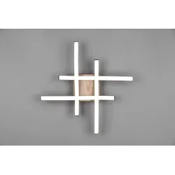 Trio R62474135 LED-Deckenleuchte Route 4x5W | 500lm | 3000K | IP20 - Holzimitation, weiß, schwarz
