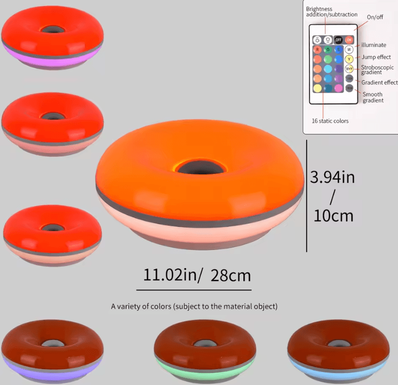 Uplift Curations USB Bedside Table Lamp Ambient Donut Room Decor Light ttq Rgb Xb Poke Ball