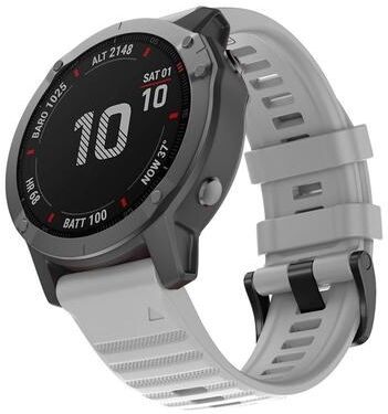 Everyday Crate Garmin Fenix 6 22mm Silicone Watch Band Soft Replacement Watch Strap grey