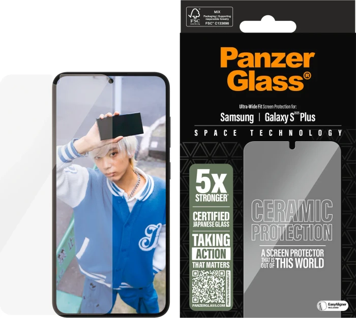 PanzerGlass Ceramic Samsung Galaxy S25+/S24+ mit Einbaurahmen