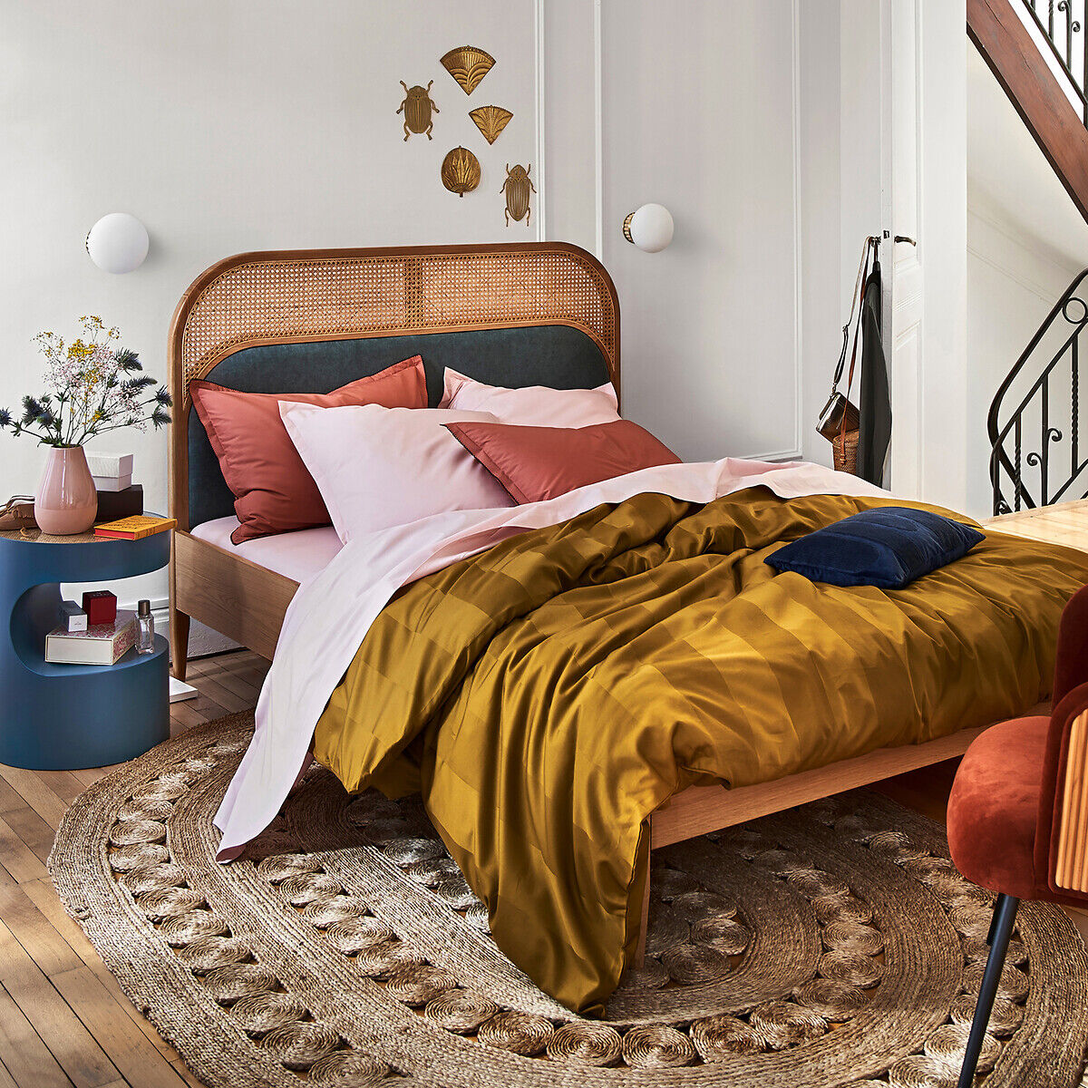 LA REDOUTE INTERIEURS Applique ou plafonnier, en laiton, bambou et verre opaline, DOLCE