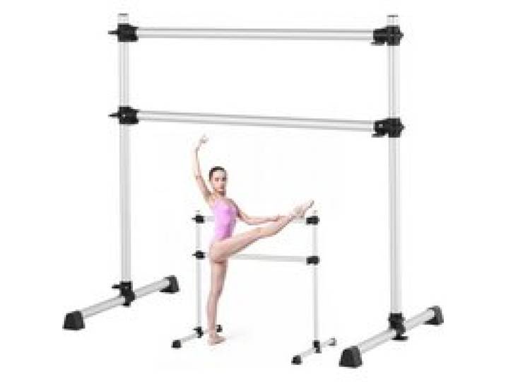 VEVOR Ballettstange Tanzstange freistehende Doppelstange (136 kg belastbar), höhenverstellbare (170-1165 mm) Stretchstange aus Aluminium für Ballett, Gleichgewichtstraining, Entspannungsübungen