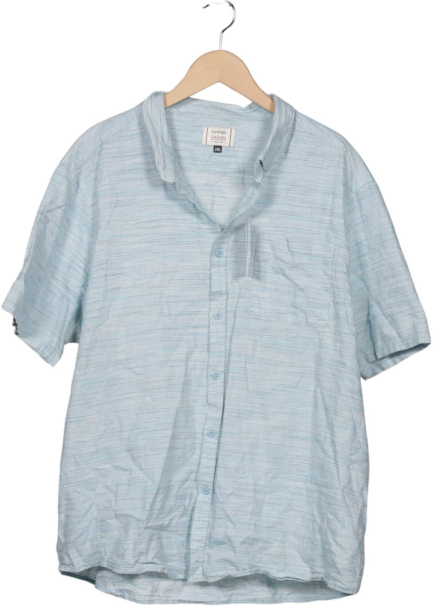 George Herren Hemd, Hellblau, Gr. Xxl, Baumwolle - Second Hand