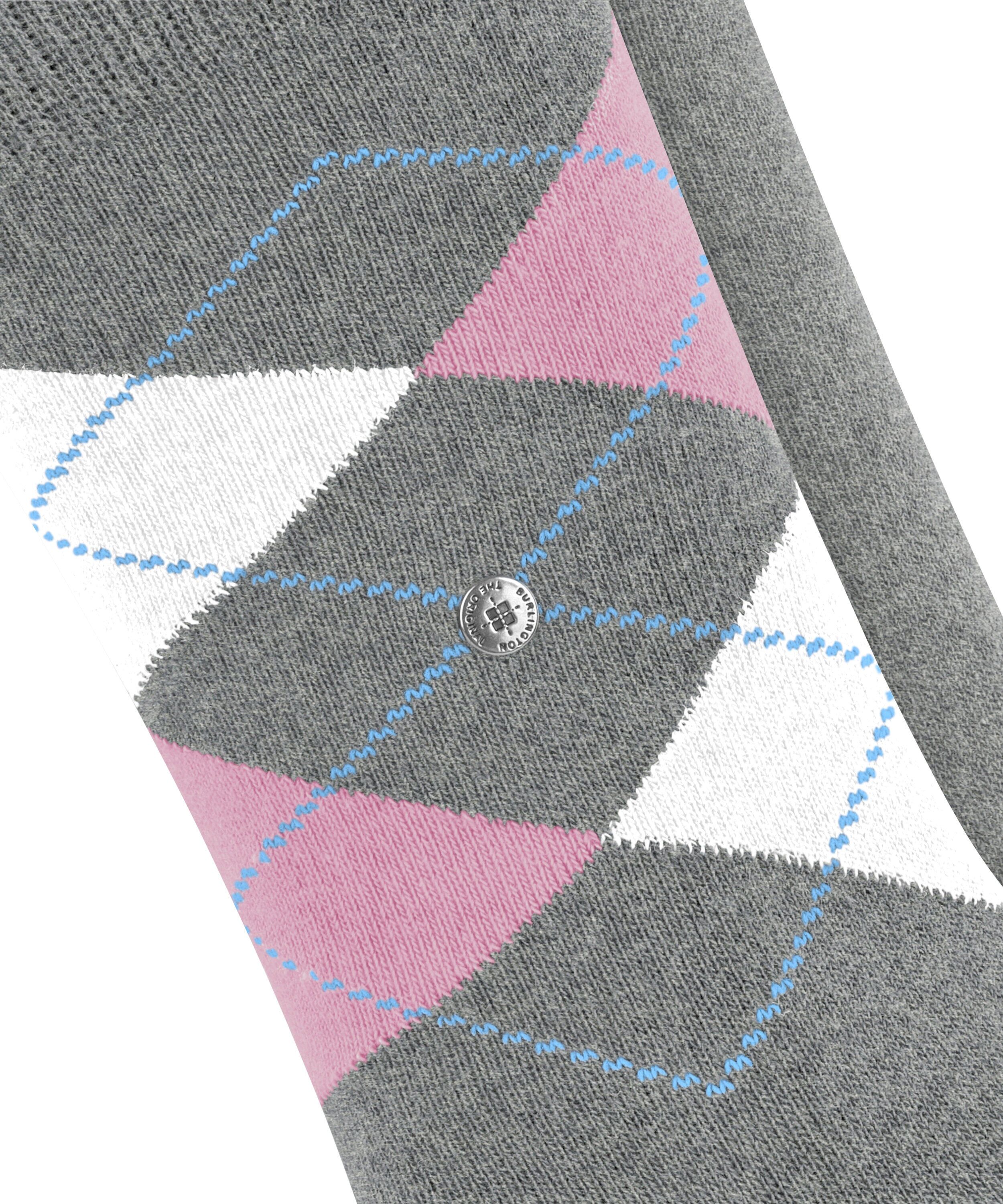 Socken BURLINGTON "Everyday Mix", Damen, Gr. 36-41, grau (light grau), Baumwollmischung, Argyle-Muster, normal, Socken Socken, Einheitsgrösse 36-41, unifarben und Argyle-Muster light grau 36-41
