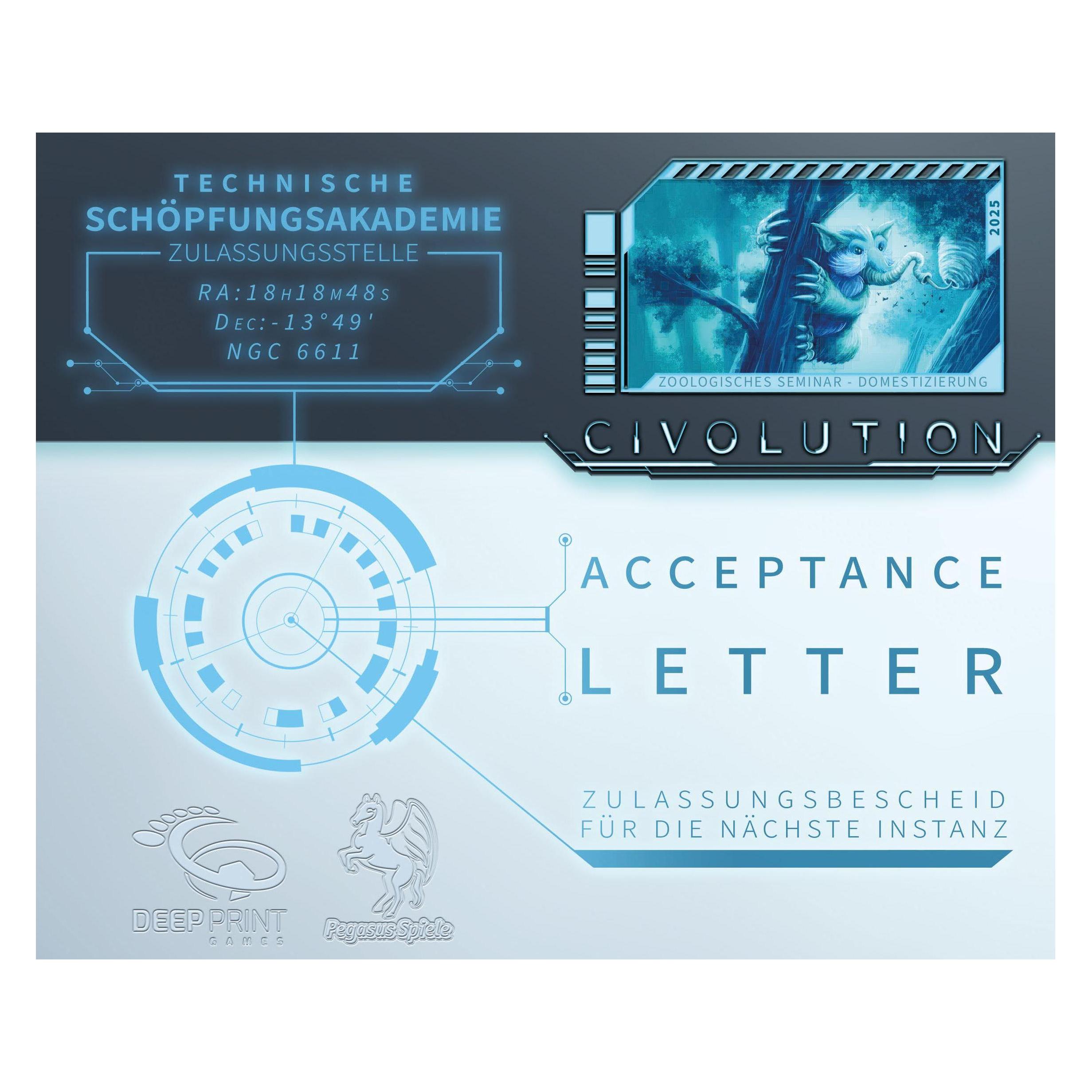 Pegasus Civolution: Acceptance Letter (Erweiterung) (Deep Print Games) (Deutsch, 1 - 4 Spieler) (417461)