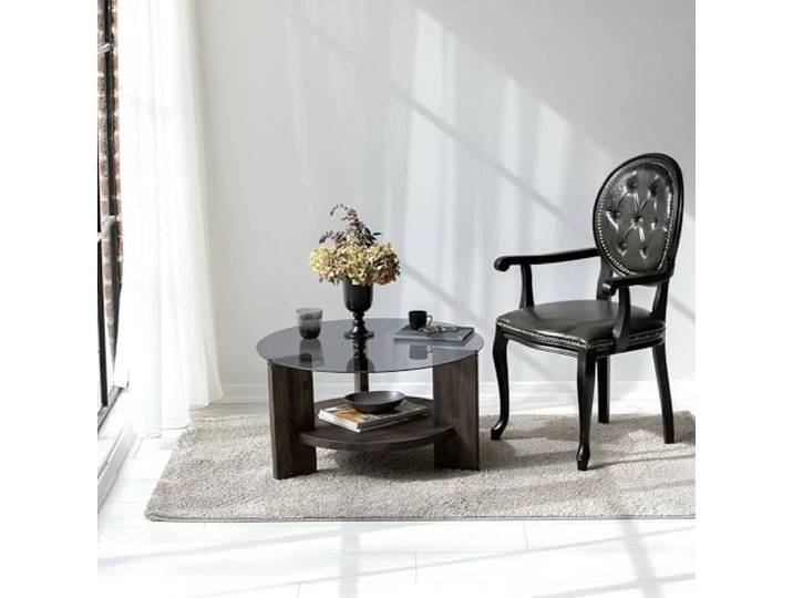 Dmora Couchtisch Alnitak 75x75x40h cm Schwarz mit Zeitschriftenablage