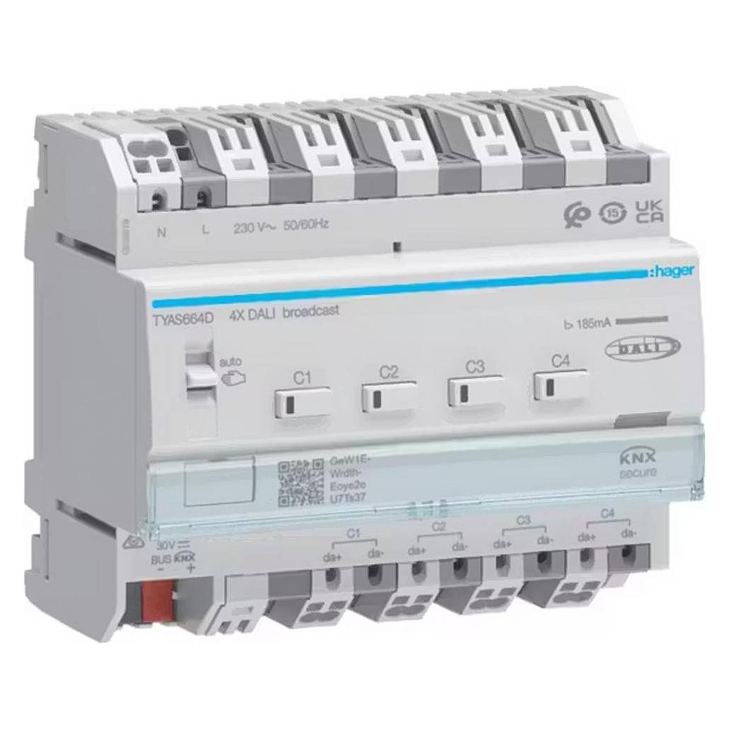 Hager TYAS664D DALI Aktor 4-fach KNX (Dimmaktor) (TYAS664D)