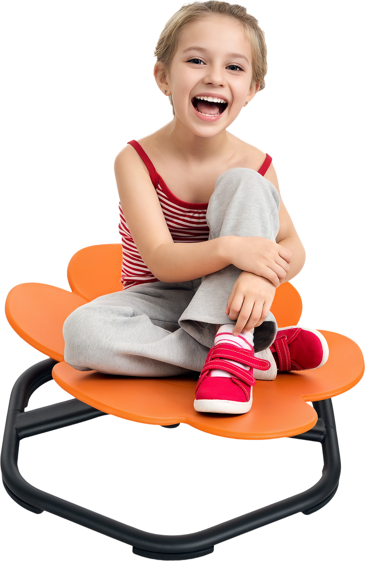 Aiyaplay Sedia Girevole Sensoriale per bambini in Plastica, 55x55x26 cm, Arancione   Aosom Italy